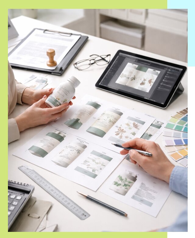 Профессиональная разработка дизайна и текста этикетки продукции в Сургуте