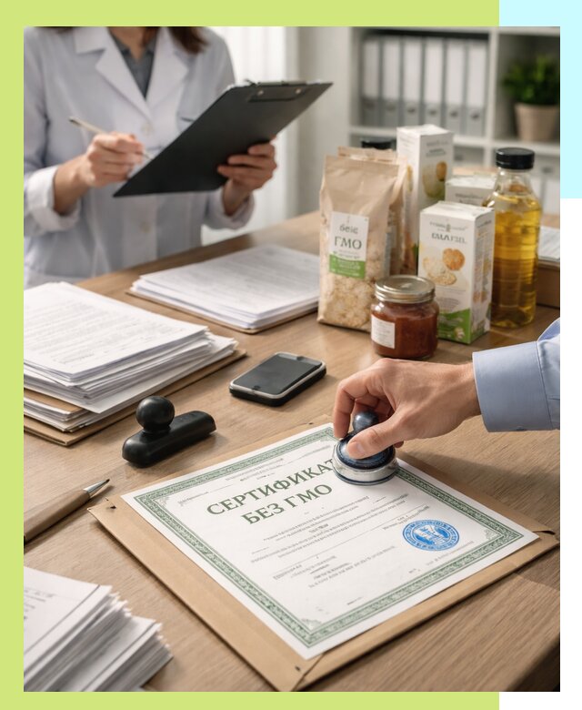 Получение сертификата Без ГМО для продукции в Сургуте